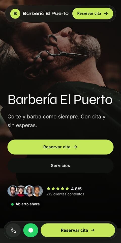 Web de muestra de una barbería